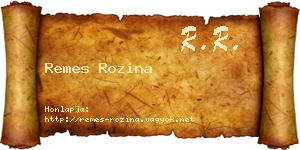 Remes Rozina névjegykártya